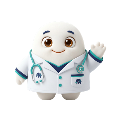 หมอน้อย mascot โบกมือ